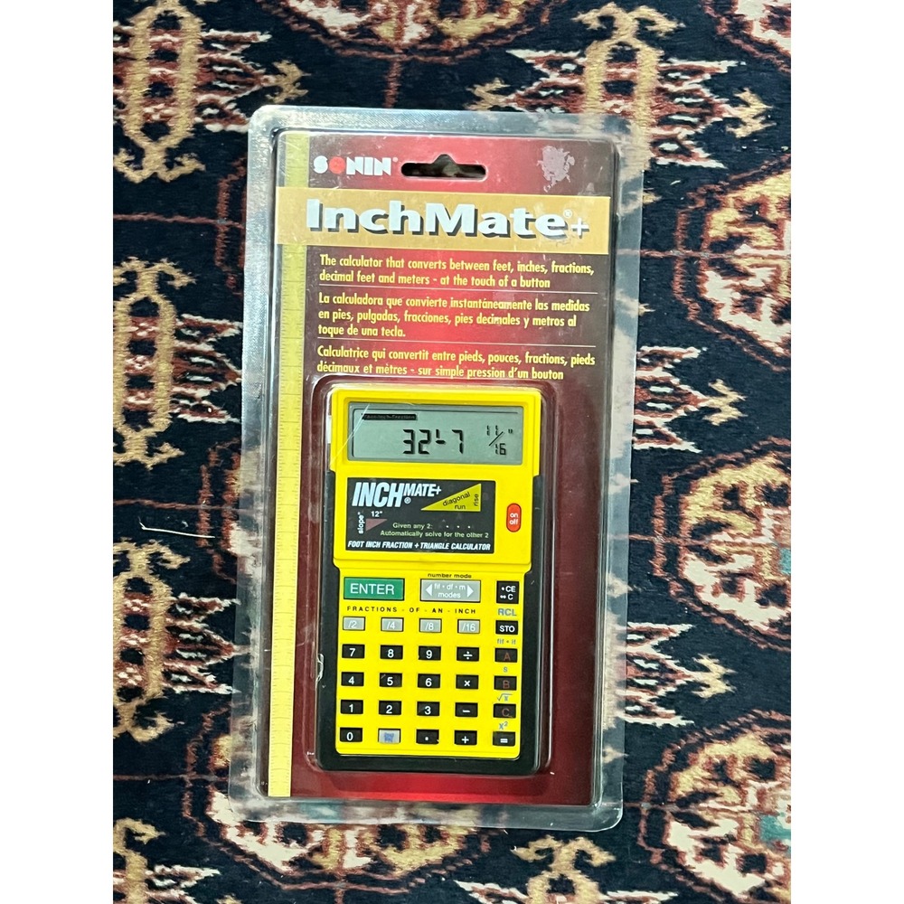 Sonin InchMate+ DT110 Construction Calculator Foot Inch Fraction Triangle Yellow